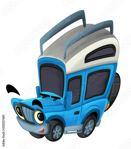 cartoon scene with off road heavy truck fireman car isolated on white illustration for children