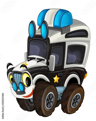 Coloring page off road police car vehicle coloring page isolated illustration for kids