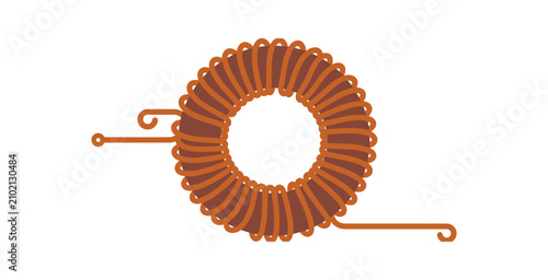 Tableau sur toile Toroidal Inductor Vector Illustration