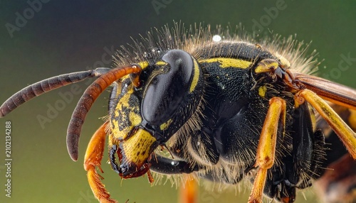 Close-up of a Yellowjacket Wasp - Detailed Insect Portrait.