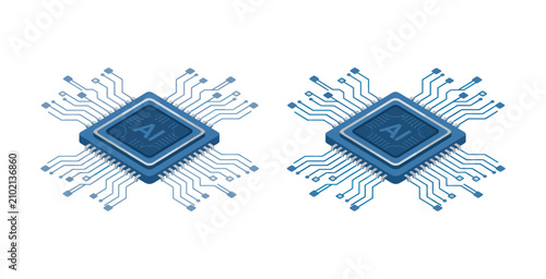 AI Chip Vector Illustration