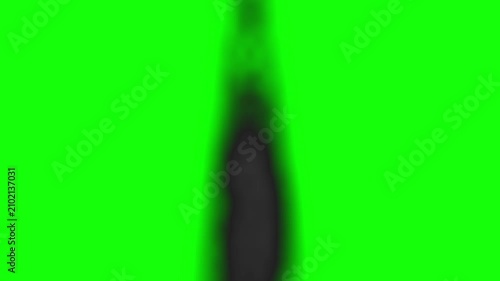 Dense Gray Smoke Cloud Explosion and Expanding Fog on Green Screen