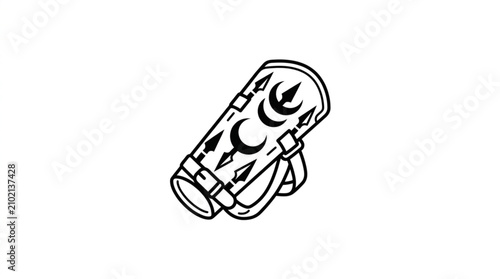 фотографія Illustrated medieval torch with flame design.