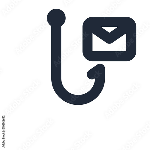 Canvas Print Phishing hook catching a mail