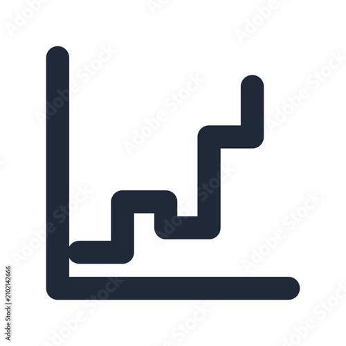 Принти на полотні Step chart increments line icon