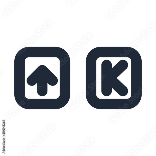 Bild auf Leinwand Keyboard Shortcut Key Caps Line Icon