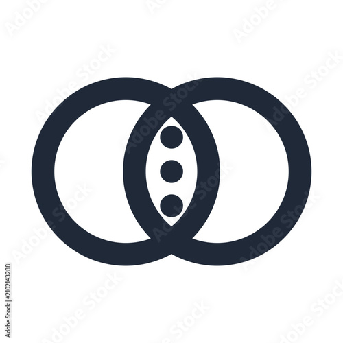 Boolean search operators Venn diagram circles line icon