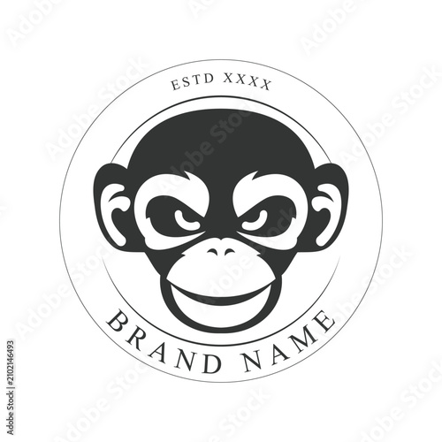 Photography Creative design of elegant monkey head logo