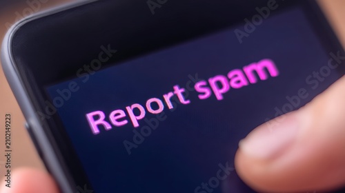 Safe online environment, A close-up of a smartphone screen displaying the phrase 