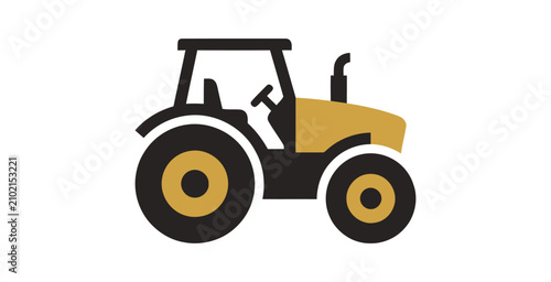 Flat Design Farm Tractor Icon