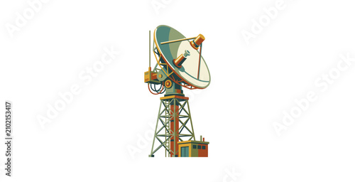 Retro Satellite Dish Vector Illustration