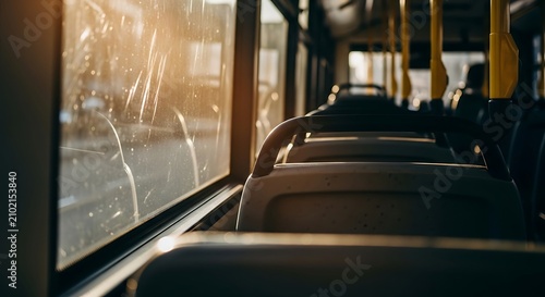 Interior of a public transportation bus.