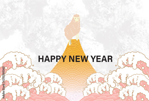 未年, 年賀状, 2027, 羊, 未, 2027年賀状, 未年賀状, 年賀はがき, 筆, 筆書き, 水彩, 手描き, 筆文字, テンプレート, ひつじ年, ひつじ, ビジネス, ベクター, イラスト,羊年, お正月, はがき, 干支, 和風, 和柄, 年賀, 新年, 謹賀新年, １月, 正月, 2027年, 元旦, 手書き, 日本