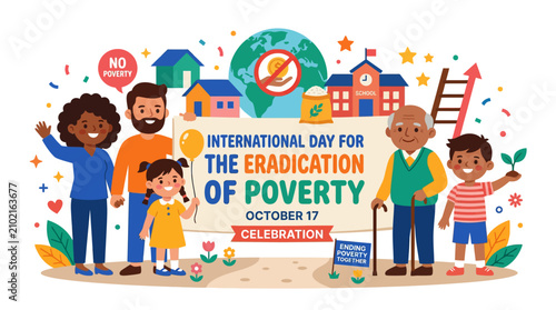 Foto International Day for the Eradication of Poverty celebration illustration