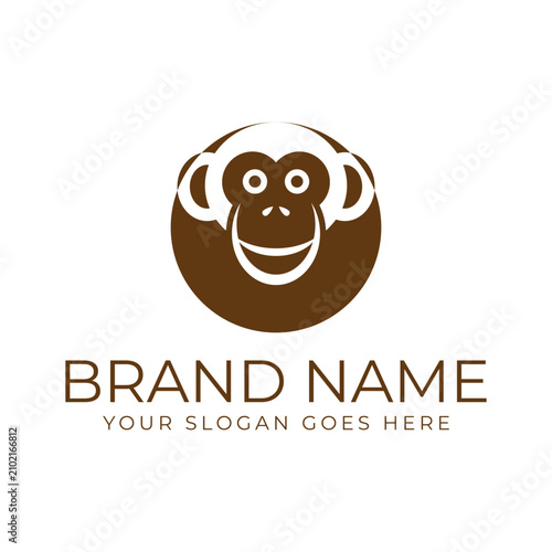 Canvas Print Creative design of elegant monkey head logo