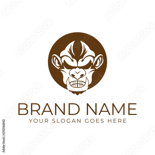 Canvas Print Creative design of elegant monkey head logo