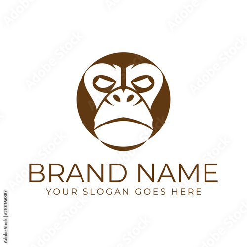 Photography Creative design of elegant monkey head logo