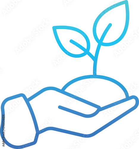 plant in hand gradient icon