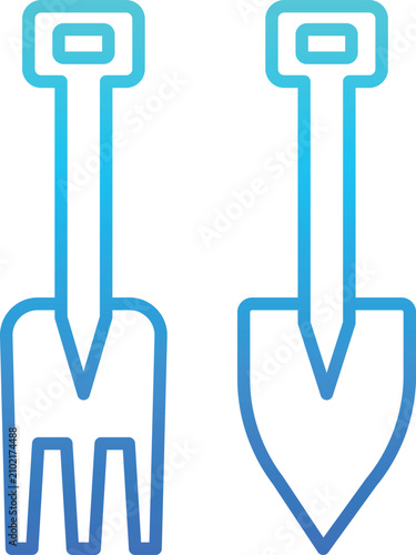 gardening tool gradient icon