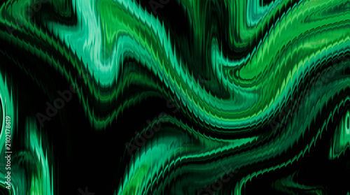 Canvastavla Abstract green swirling patterns reminiscent of vertical glass stripes