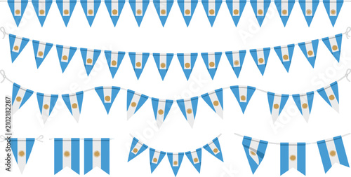 Schilderij op canvas Argentina bunting flag vector set with national pennant garlands and hanging tri