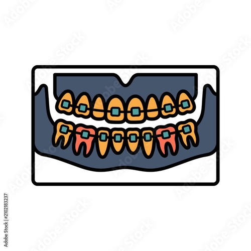 Orthodontic Braces Teeth X-Ray Icon for Orthodontist
