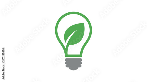 Green energy concept light bulb with leaf icon symbolizing sustainable power, eco-friendly innovation, and a bright future for environmental solutions