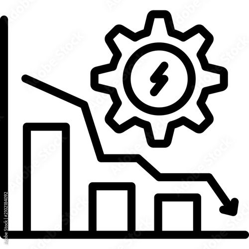 efficiency icon illustration design with outline