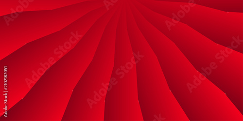 Schilderij op canvas Bold geometric red abstract design with sharp angular lines radiating from a cen