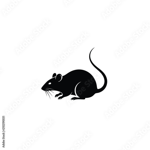 Foto Black silhouette of a mouse.