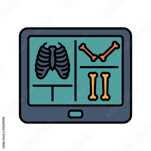 DICOM Medical Monitor Screen Icon for Diagnostic Reading
