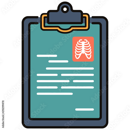 Radiology Report Result Clipboard Icon for Patient Record
