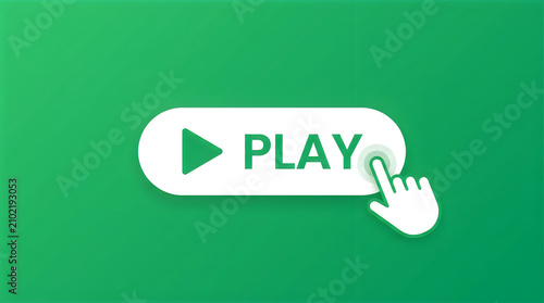 Play button being clicked on green background