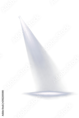 Single spotlight beam on white png isolated on transparent background