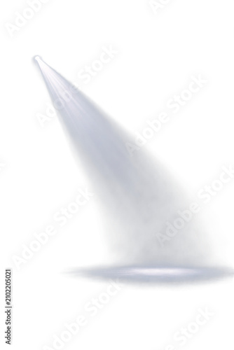 Single spotlight beam on white png isolated on transparent background
