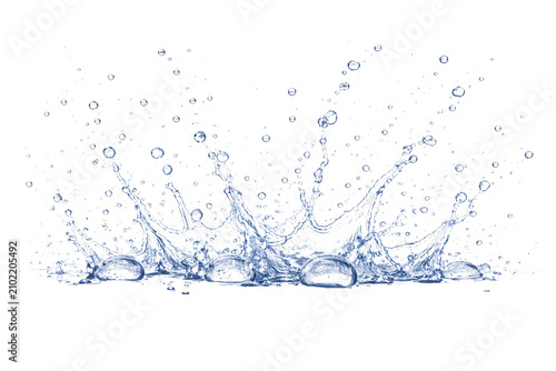 Water splash crown with droplets and png isolated on transparent background