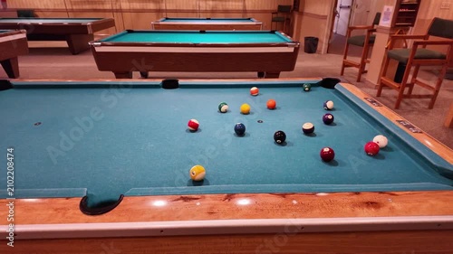 July 2, 2026. New Jersey, USA. The opening break in billiards.