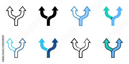Canvastavla Split icons set multiple style collection. Editable stroke