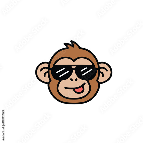 Photography monkey head sticking out its tongue