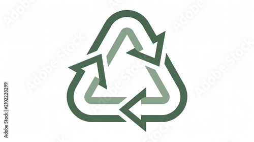 A minimalist flat vector recycle icon with smooth geometric lines, modern eco-friendly symbol, isolated on clean white background