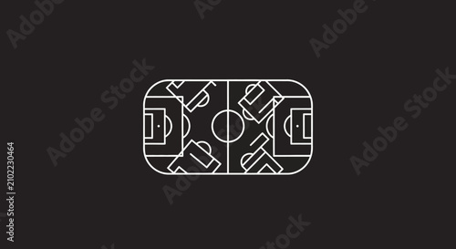 Minimalist Soccer Pitch Diagram With Strategic Player Positioning Icons