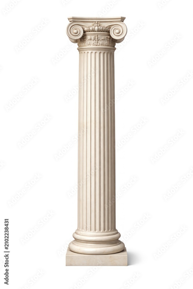 Obraz premium Classic white Corinthian column isolated on a clean background
