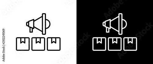 Photos Promotion white and black icon set design