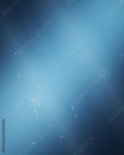 Fotografie Abstract network of points and lines on blue background
