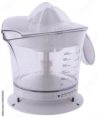 Foto Transparent citrus juicer attachment with measuring jug and dual cone reamer iso
