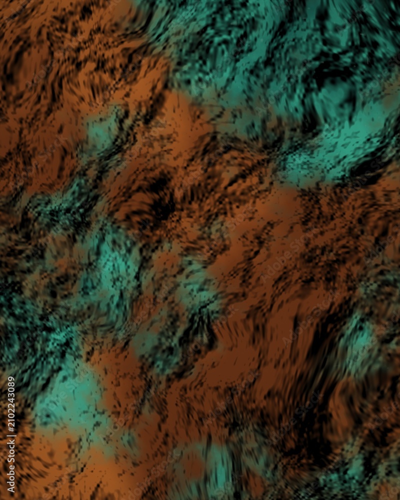 Fototapeta premium Abstract Swirling Texture with Brown and Teal Colors