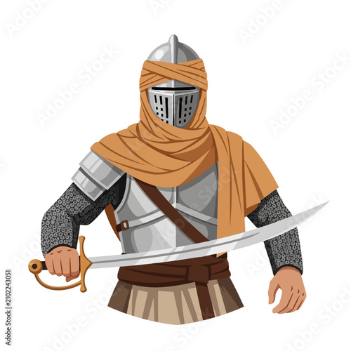 Foto Desert Vanguard Knight with Scimitar Sword