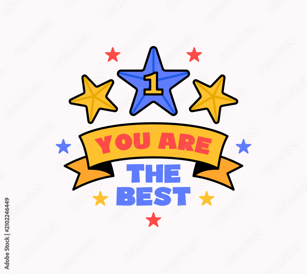 Fototapeta premium Colorful motivational badge featuring the phrase 