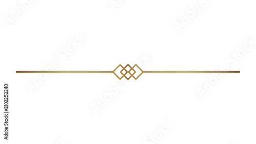 Geometric Golden Divider Line with Interlocking Squares