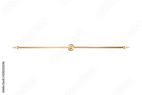 Gold Horizontal Divider with Circle and Dots on White